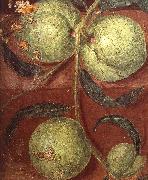 Details of Still Life with Peach Bough and Glass jar unknow artist
